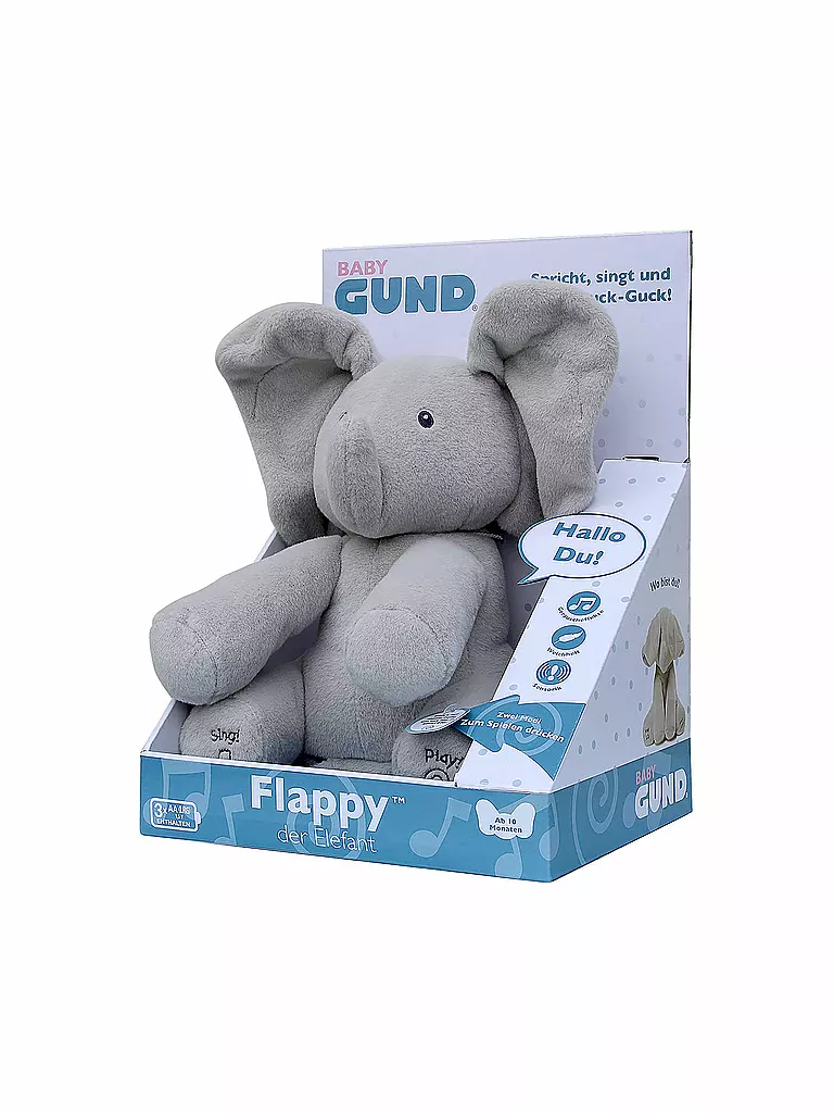 SPINMASTER GUND Flappy der singende und sprechende Elefant 30cm grau